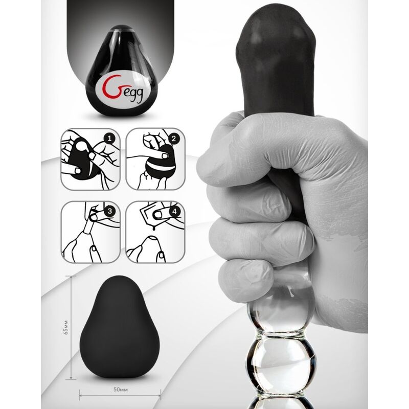 Gvibe Textured And Reusable Egg - Black - UABDSM
