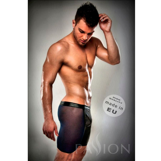 Boxer Leather Fetish Black Clear  By Passion Men Lingerie. L/xl - UABDSM