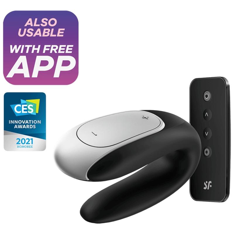 Satisfyer Double Fun Partner Vibrator - Black - UABDSM