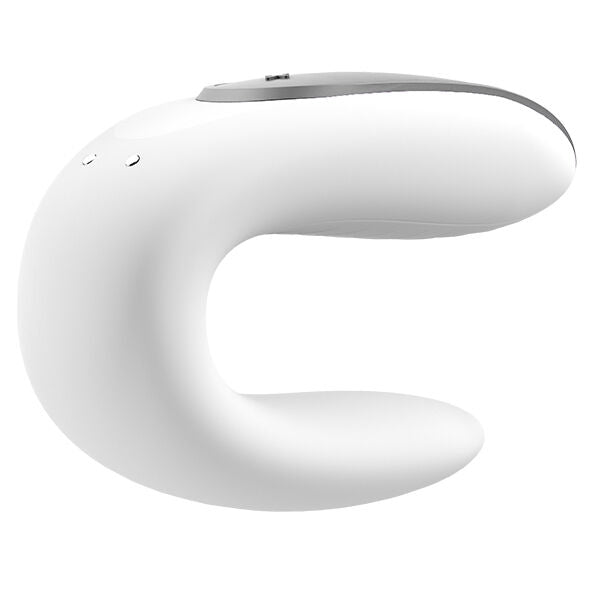 Satisfyer Double Fun Partner Vibrator - White - UABDSM