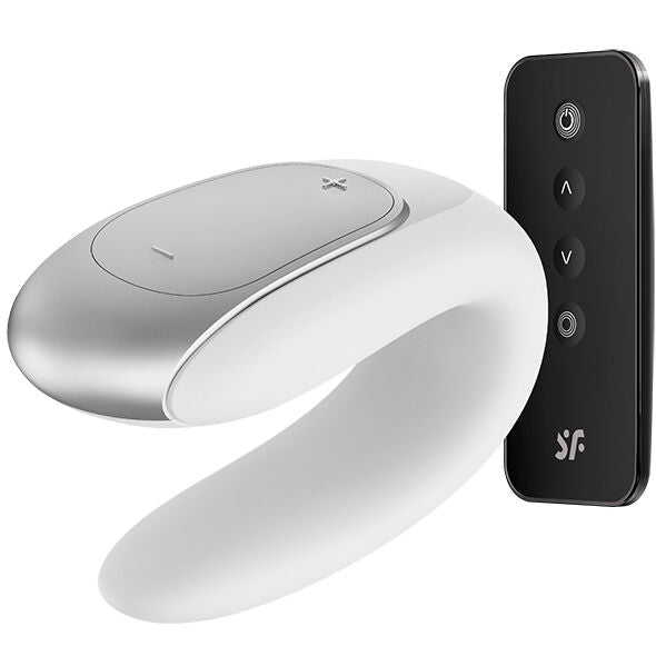 Satisfyer Double Fun Partner Vibrator - White - UABDSM