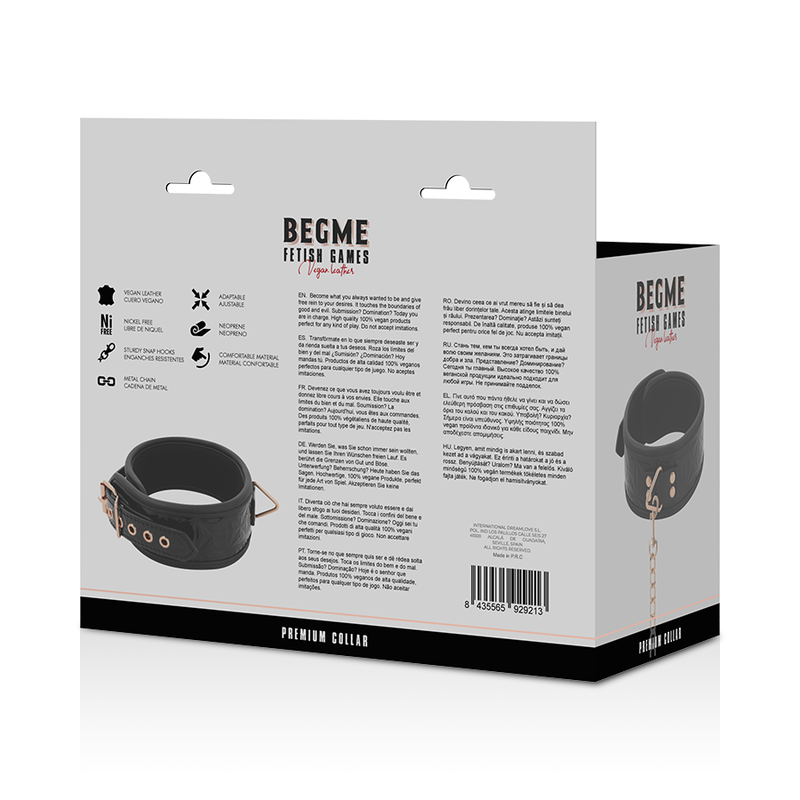 Begme Black Edition Premium Vegan Leather Collar - UABDSM