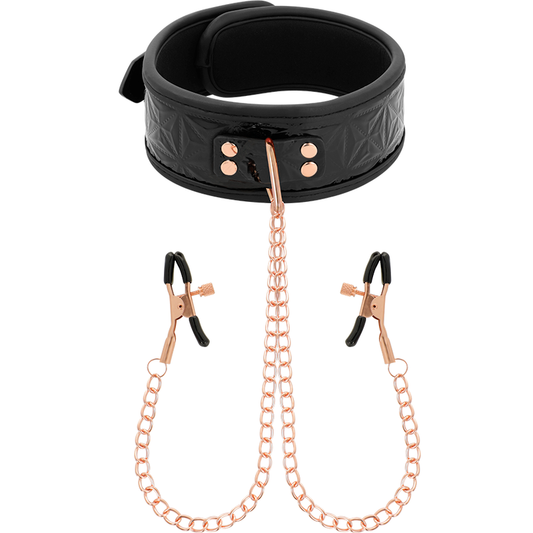 Begme Black Edition Collar With Nipple Clamps - UABDSM