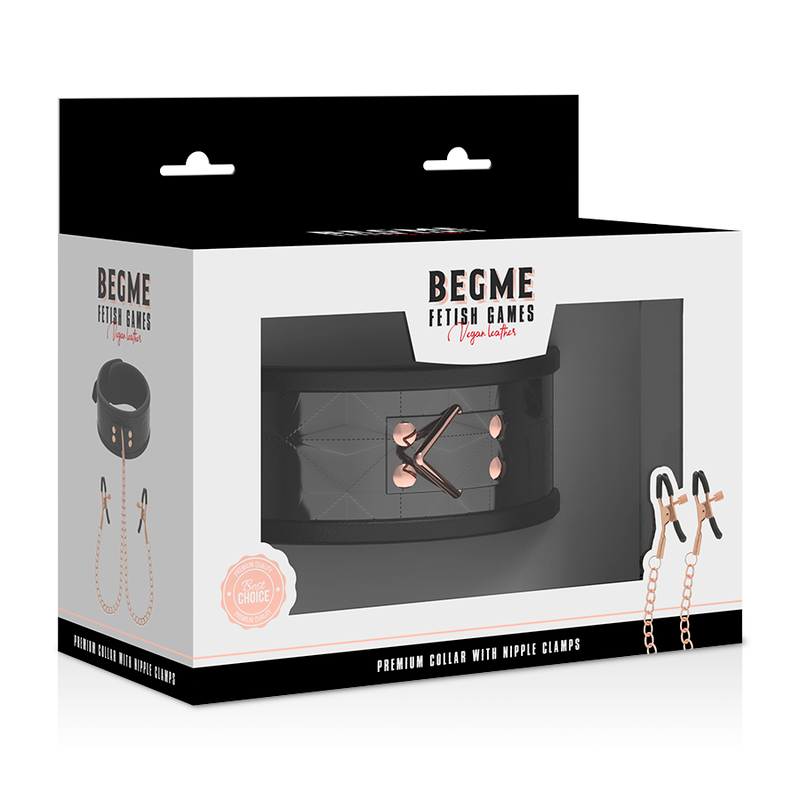Begme Black Edition Collar With Nipple Clamps - UABDSM
