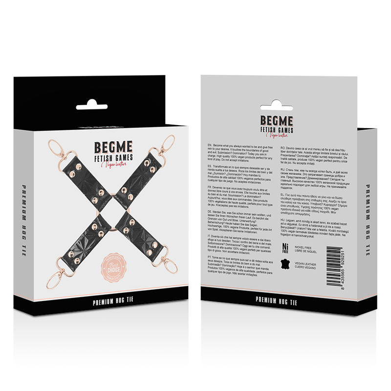 Begme Black Edition Vegan Leather Hog Tie - UABDSM