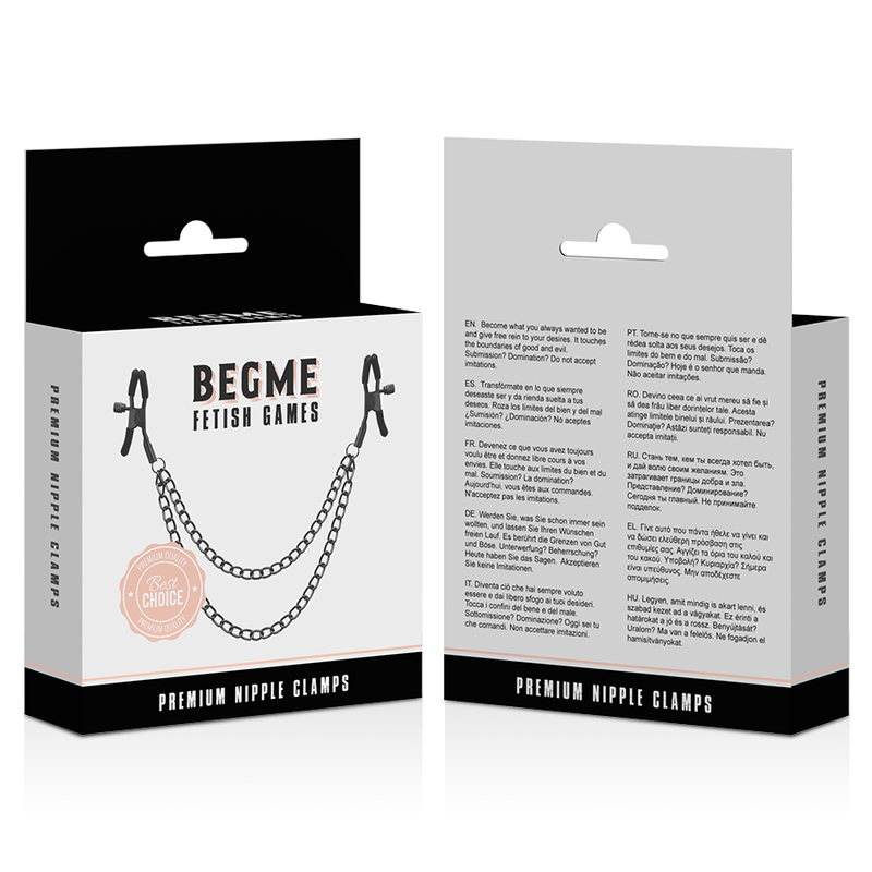 Begme Red Edition Nipple Clips With Chain - UABDSM