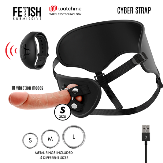 Cyber Strap Harness With Dildo Remote Control Watchme S Technology - UABDSM