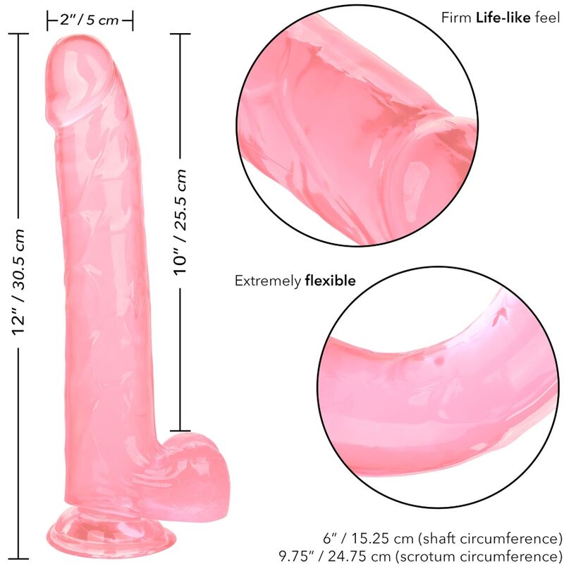 Calex Size Queen Dildo - Pink 25.5 Cm - UABDSM