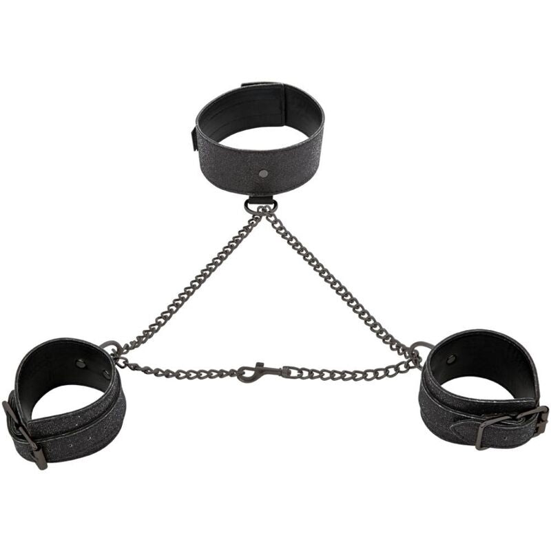 Sex & Mischief Shadow Sparkle Collar And Cuffs - UABDSM