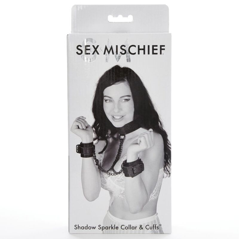Sex & Mischief Shadow Sparkle Collar And Cuffs - UABDSM