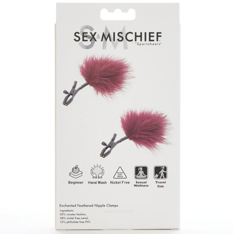 Sex & Mischief Enchanted Feathered Nipple Clamps - UABDSM