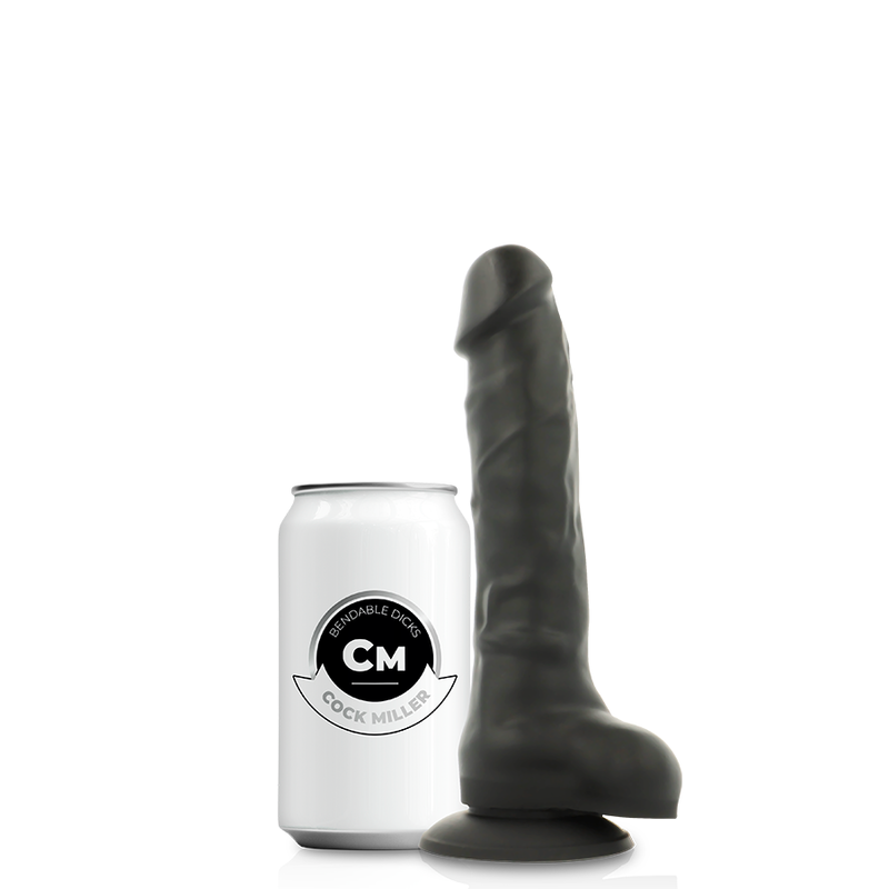 Cock Miller Harness + Silicone Density Articulable Cocksil - Black 18 Cm - UABDSM