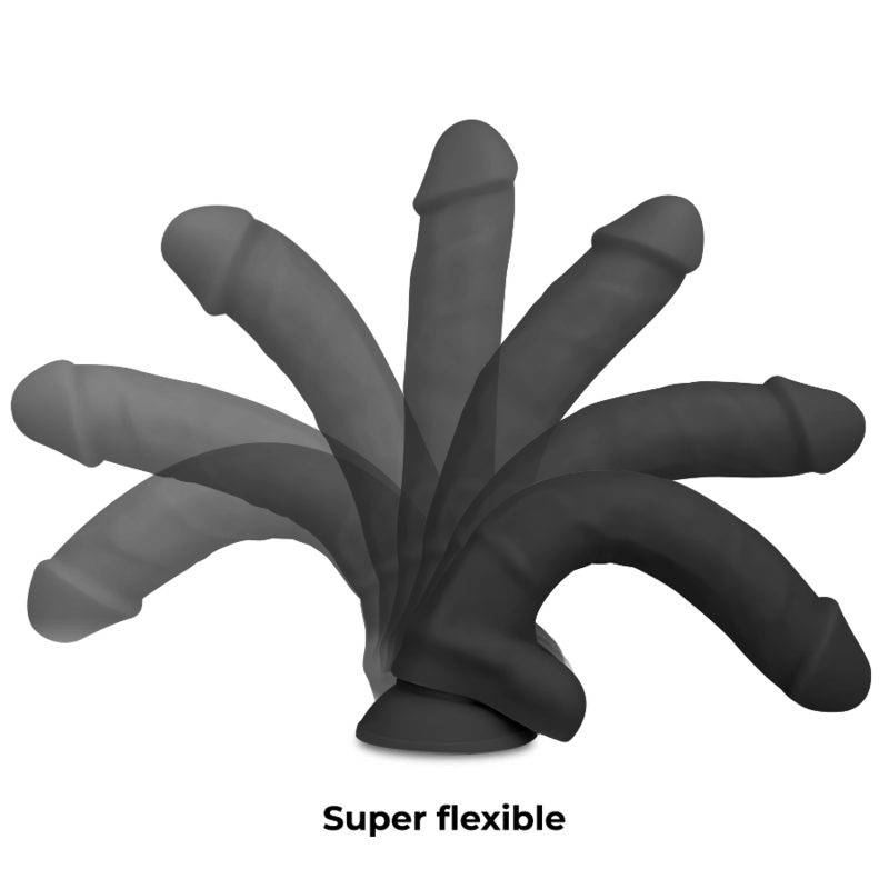 Cock Miller Harness + Silicone Density Articulable Cocksil - Black 18 Cm - UABDSM