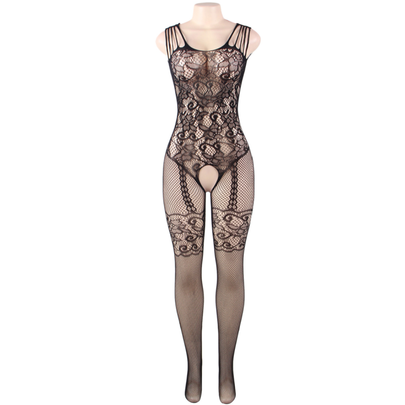 Queen Lingerie Open Crothless Bodystocking Flower Laces S-l - UABDSM