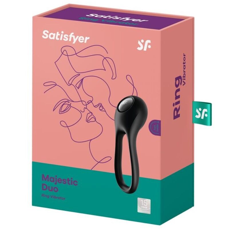 Satisfyer Majestic Duo Ring Vibrator - Black - UABDSM