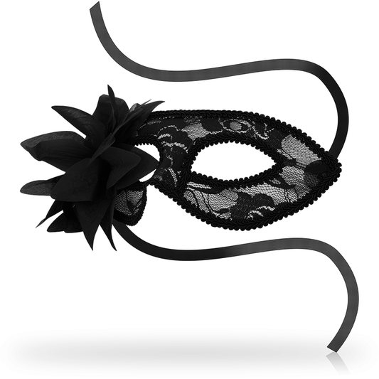 Ohmama Masks Lace Eyemask And Flower - Black - UABDSM