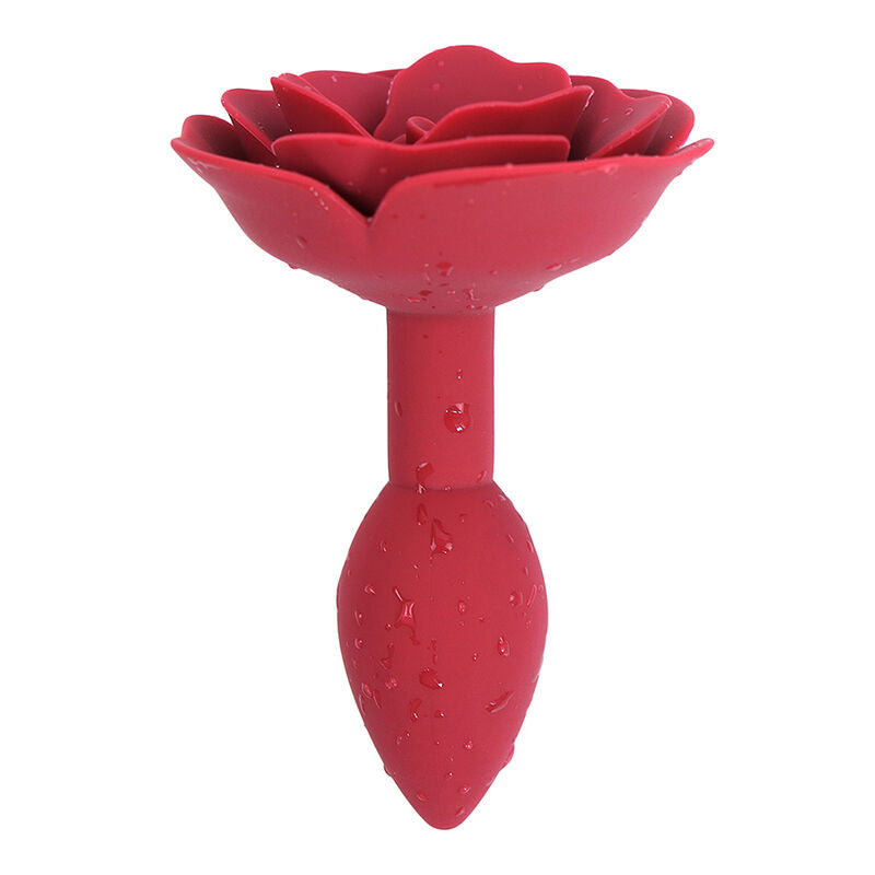Ohmama Fetish Rose Silicone Anal Plug - Red - UABDSM