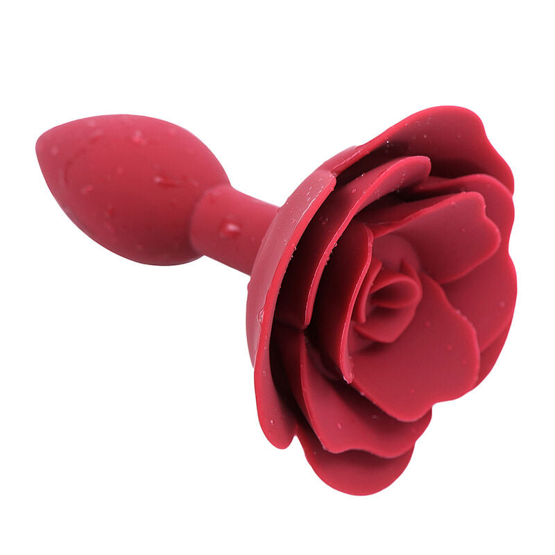 Ohmama Fetish Rose Silicone Anal Plug - Red - UABDSM