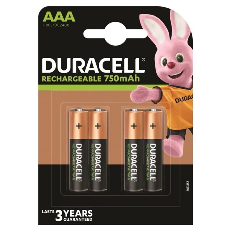 Duracell Rechargeable Battery Hr03 Aaa 750mah 4 Unit - UABDSM