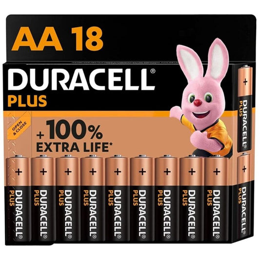 Duracell Plus Power 100 Alkaline Battery Aa Lr6 18 Unit - UABDSM