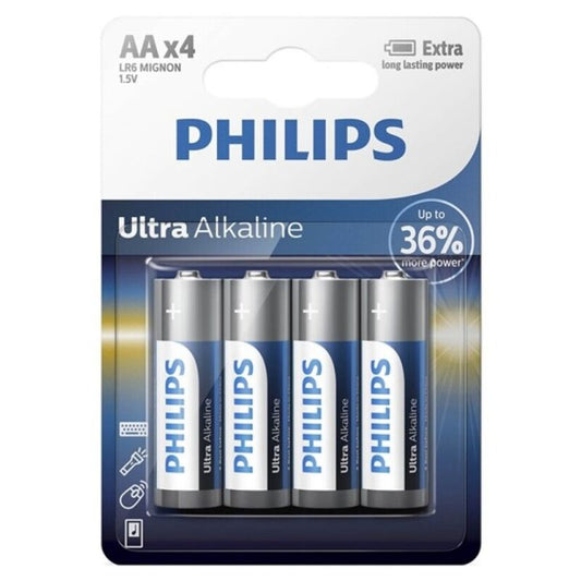 Philips Ultra Alkaline Battery Aa Lr6 4 Unit - UABDSM