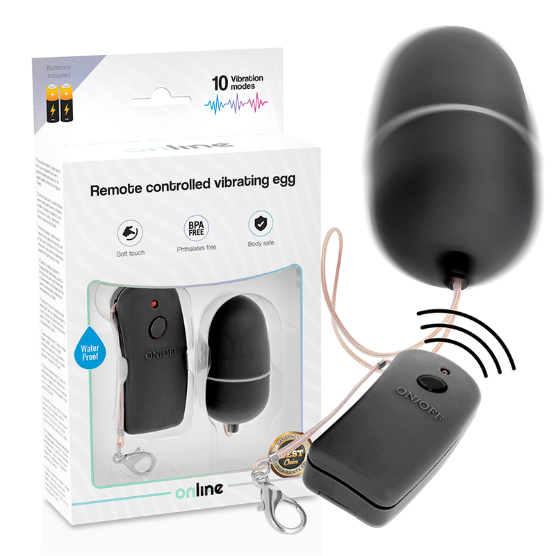 Online Remote Controlled Vibrating Egg - Black - UABDSM