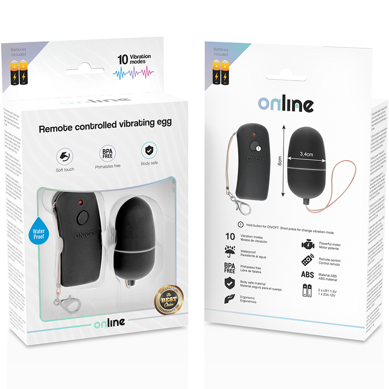 Online Remote Controlled Vibrating Egg - Black - UABDSM