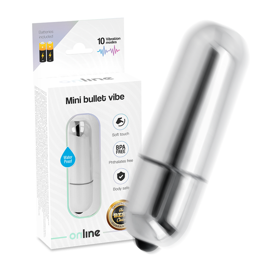 Online Mini Bullet Vibe - Silver - UABDSM