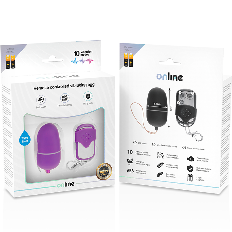 Online Remote Control Vibrating Egg M - Purple - UABDSM