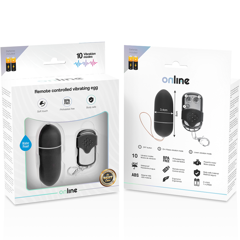 Online Remote Control Vibrating Egg L - Black - UABDSM