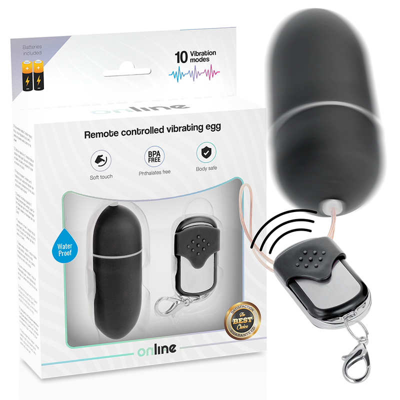 Online Remote Control Vibrating Egg L - Black - UABDSM
