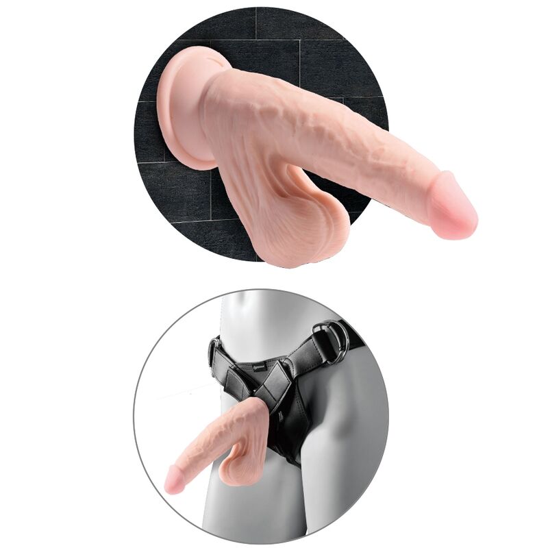 King Cock Plus 3d Cock Swinging Balls 24.5 Cm - Light Skin - UABDSM