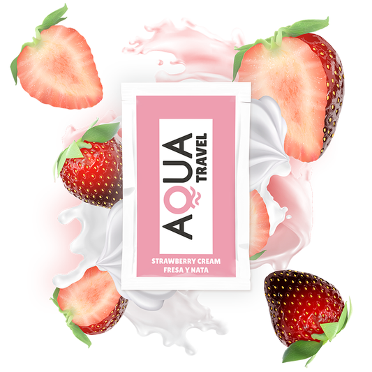 Aqua Travel Strawberry Cream Flavour Waterbased Lubricant - 6 Ml - UABDSM