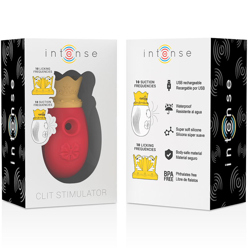 Intense Clit Stimulator 10 Licking And Suction Frequencies - Red - UABDSM