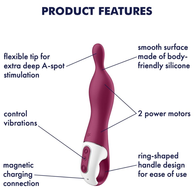 Satisfyer A-mazing 1 A-spot Vibrator - Berry - UABDSM