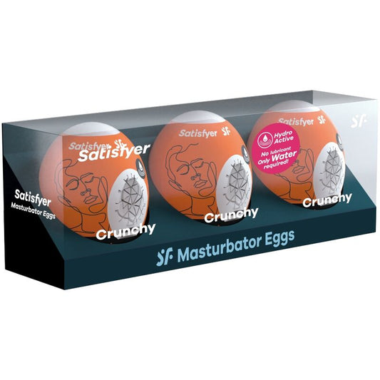 Satisfyer 3 Masturbator Eggs - Naughty Savage & Crunchy - UABDSM