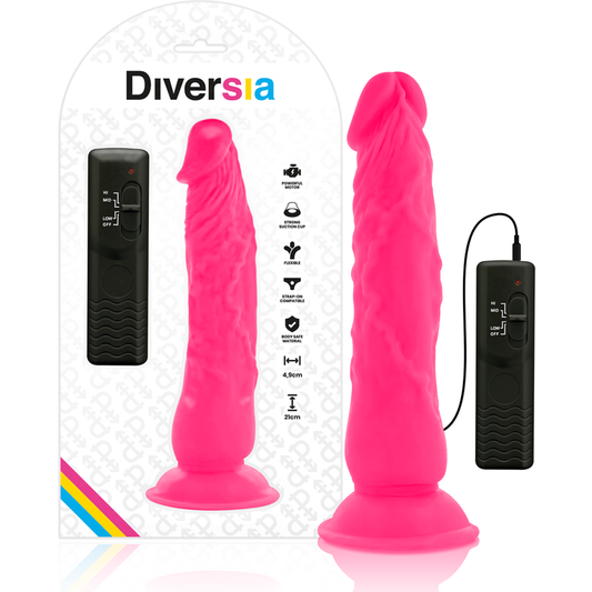 Diversia Flexible Vibrating Dildo 21 Cm - Pink - UABDSM
