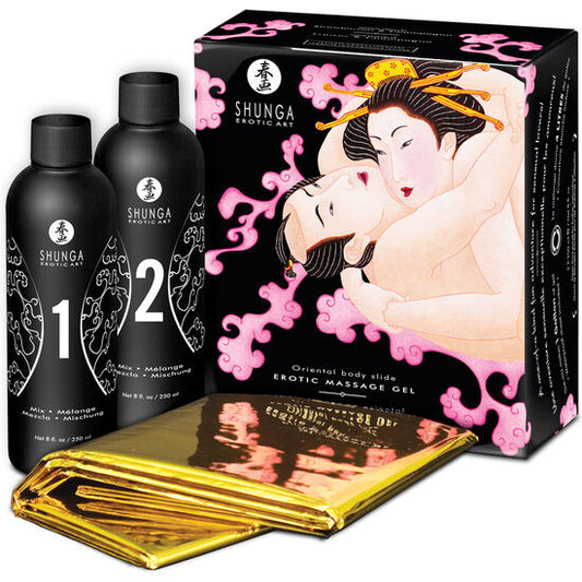 Shunga Erotic Massage Gel Oriental Body Slide Fresas Con Shampagne - UABDSM