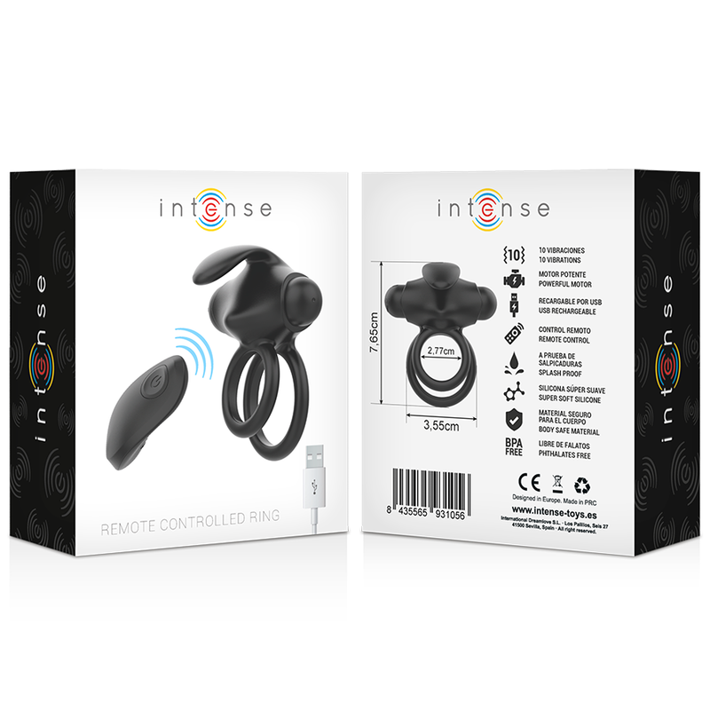 Intense Anillo Vibrador Recargable Control Remoto - 10 Patterns - UABDSM