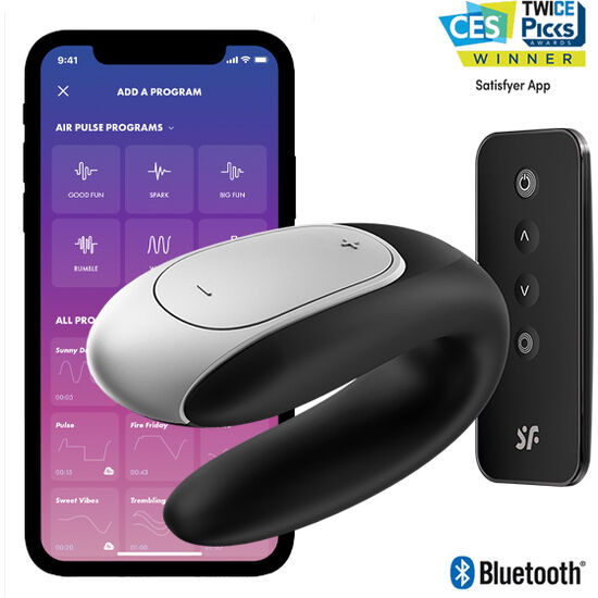Satisfyer Double Fun Partner Vibrator - Black - UABDSM