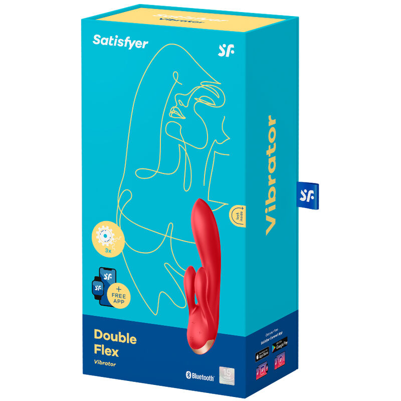 Satisfyer Double Flex Vibrator - Red - UABDSM