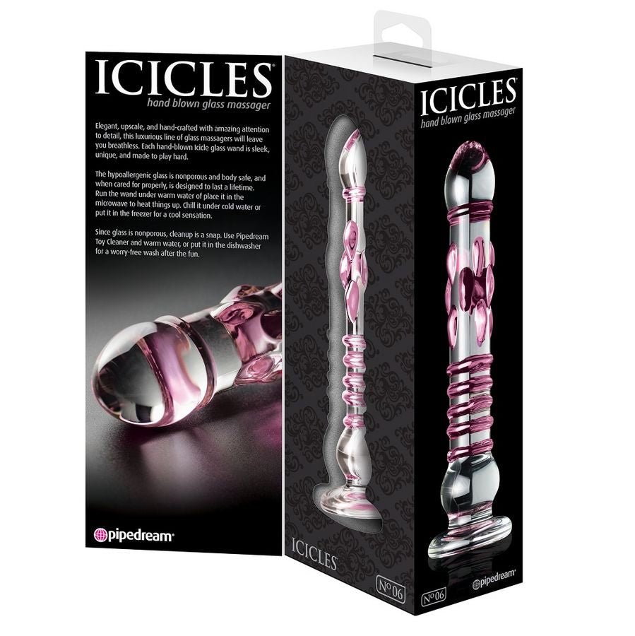Icicles Number 06 Hand Blown Glass Massager - UABDSM