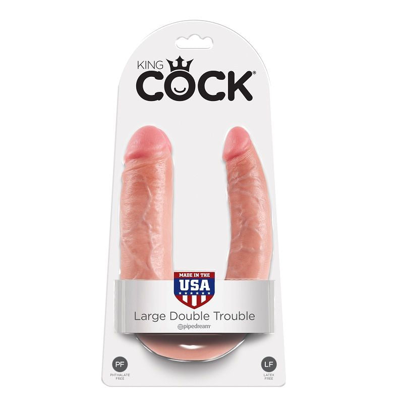 King Cock U-shaped Large Double Trouble Flesh - UABDSM
