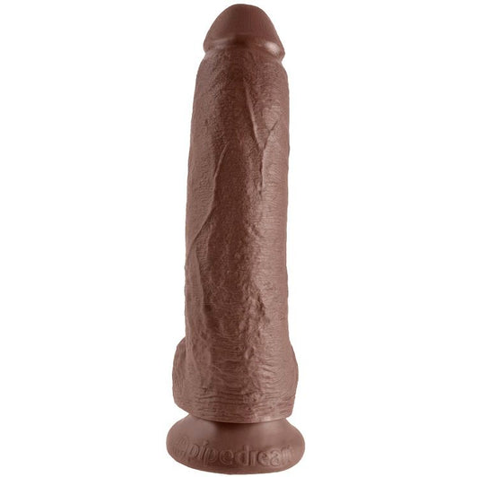 King Cock 9 Cock Brown With Balls 22.9 Cm - UABDSM
