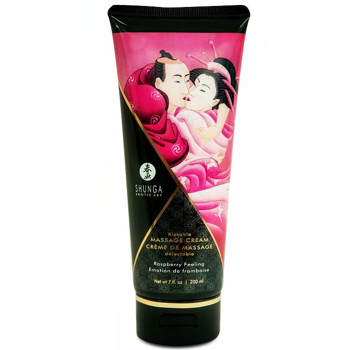 Shunga Massage Cream Kissable Raspberry Emotion 200ml - UABDSM