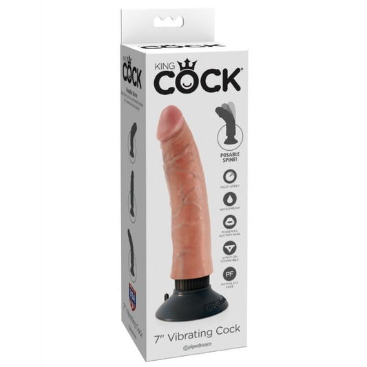 King Cock 17.78 Cm Vibrating Cock Flesh - UABDSM