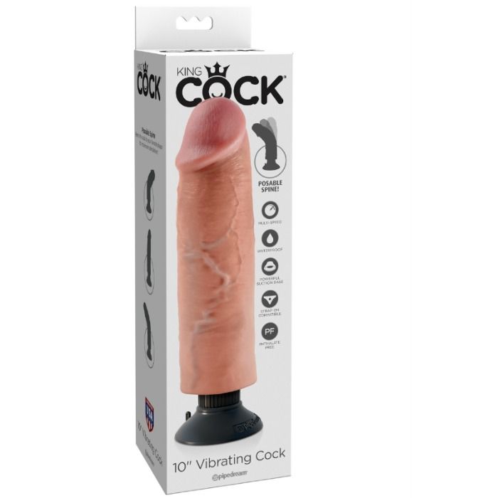 King Cock 25.5 Cm Vibrating Cock Flesh - UABDSM