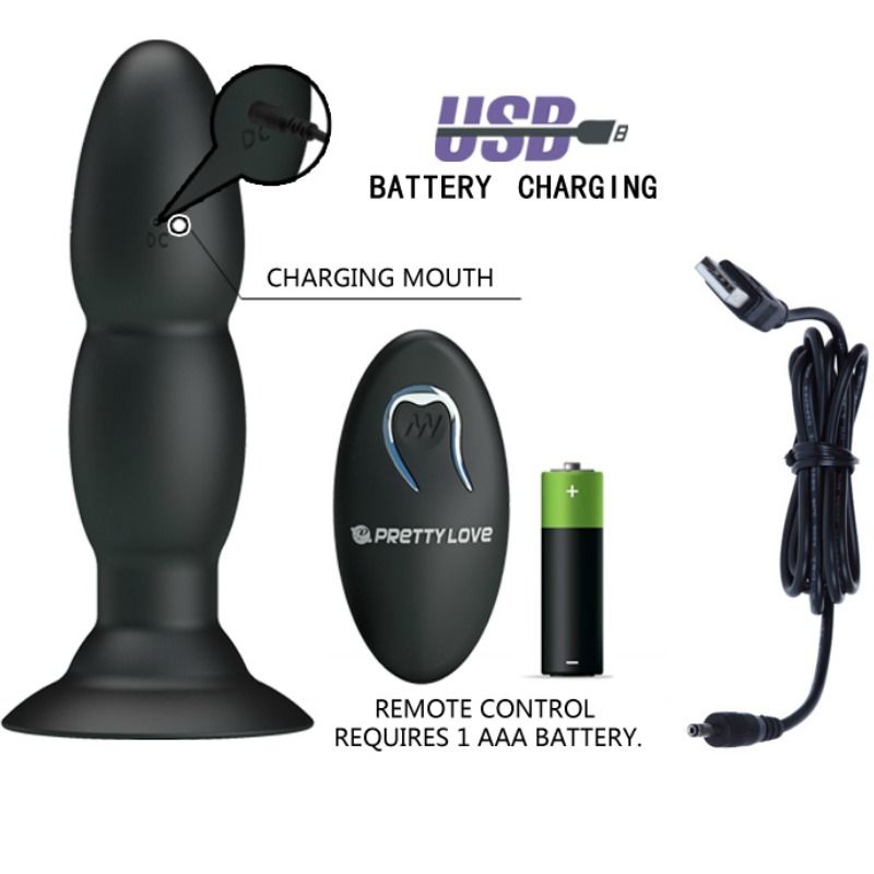 Pretty Love Plug With Vibrator And Rotation Functions By Remote Control - UABDSM