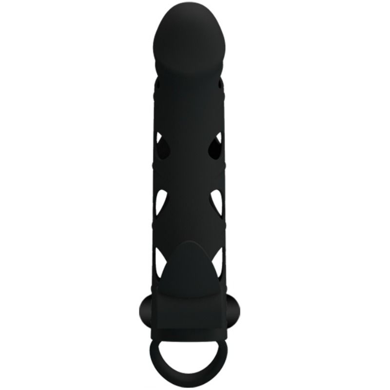 Pretty Love Vibrating Silicone Penis Sleeve With Ball Straps 15.2 Cm - UABDSM