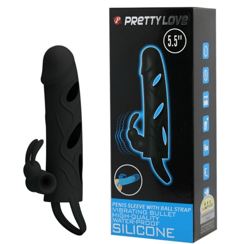 Pretty Love Vibrating Silicone Sleeve 14 Cm - UABDSM